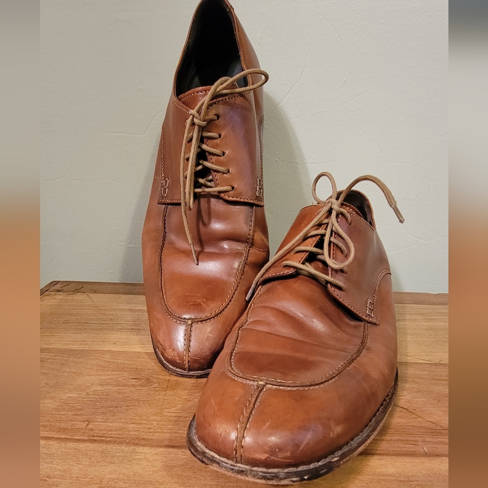 Mens Cole Haan Cognac Leather Loafers Size 13M - Picture 1 of 2